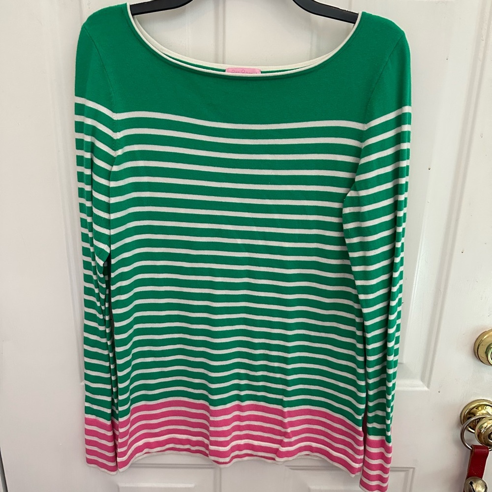 Lilly Pulitzer striped crew neck sweater